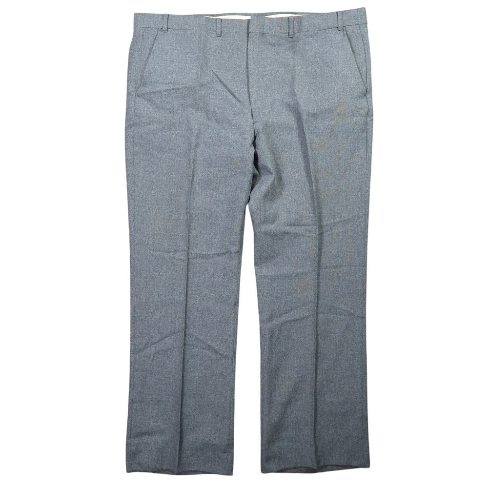 Vintage Unbranded Dress Pants Mens 46 Gray Excellent Textured Trousers 46R W41
